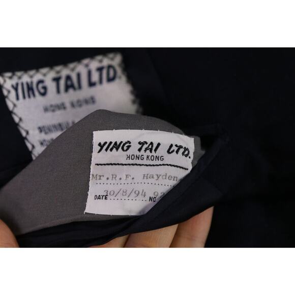 Ying Tai Ltd Bespoke Navy Blue Wool Fleece 2-Btn Handmade Suit 44R - Picture 10 of 10